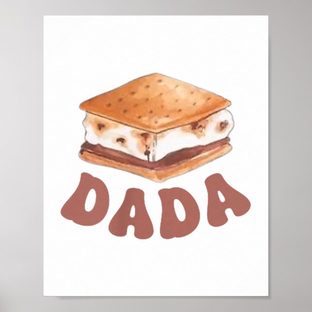 Dada Smore Första Födelsedag Camping Att Vara Ett  Poster (Framsidan)
