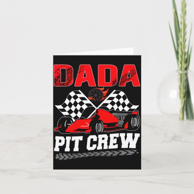 Dada T Crew Racing Family Race Car Birthday Boy  Kort (Framsida)