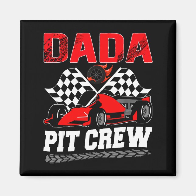 Dada T Crew Racing Family Race Car Birthday Boy  Magnet (Framsidan)