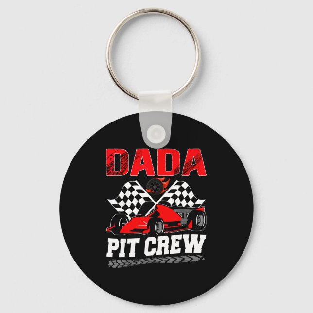 Dada T Crew Racing Family Race Car Birthday Boy  Nyckelring (Framsida)