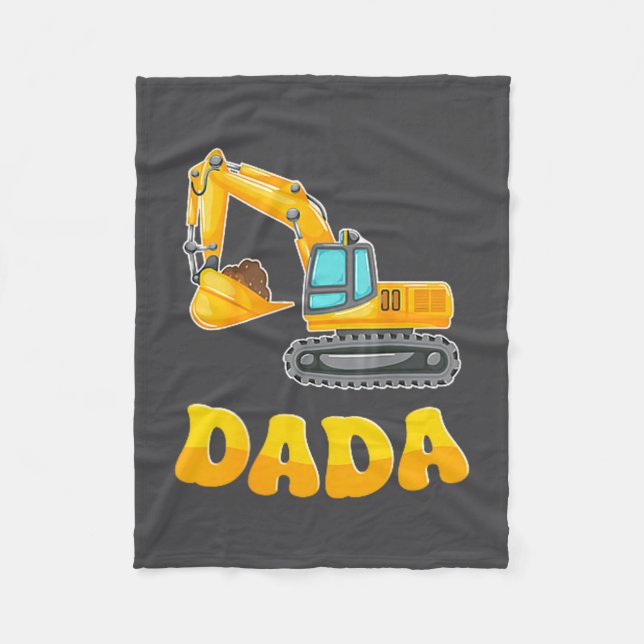 Dada The Birthday Boy Excavator Construction Famil Fleecefilt (Framsidan)
