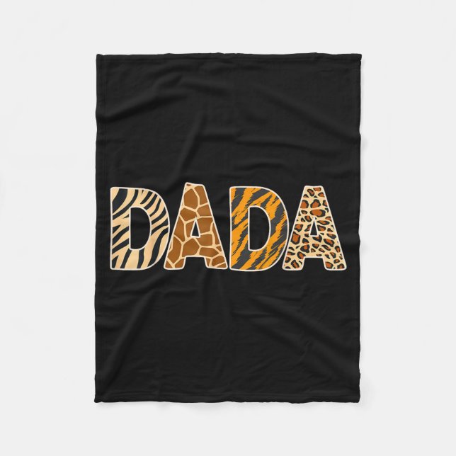 Dada Wild Animal Print Zebra Giraffe Tiger Leopard Fleecefilt (Framsidan)
