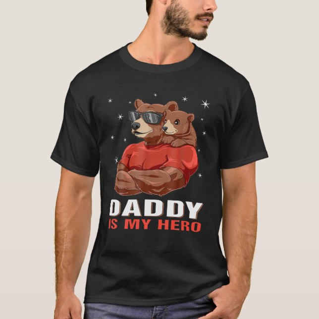 Dadabjörn Bear Pappa och Baby Fars dag pappa är T Shirt (Framsida)