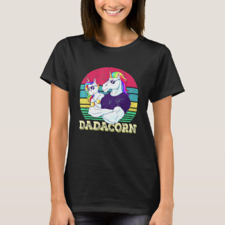 Dadacorn Enhörning Pappa Till Födelsedagsflickan P T Shirt