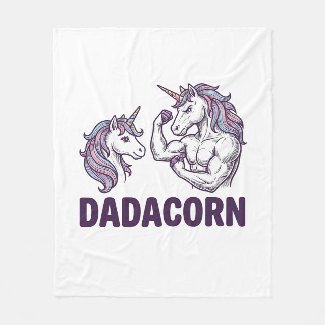 Dadacorn Funny Unicorn Dad Vector Shirt Design_1 Fleecefilt (Framsidan)