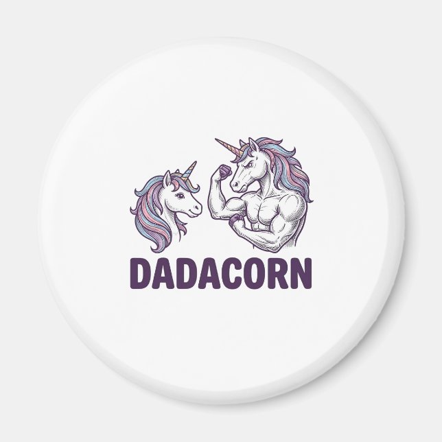 Dadacorn Funny Unicorn Dad Vector Shirt Design_1 Magnet (Framsidan)