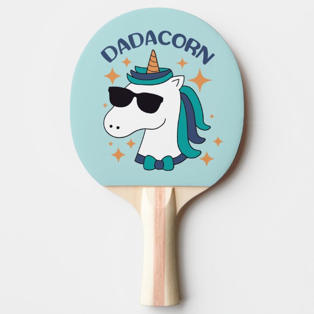 Dadacorn med solglasögon pingisracket (Framsidan)