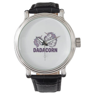 Dadacorn Roligt Enhörning Pappa Vektor T-Shirt Des Armbandsur