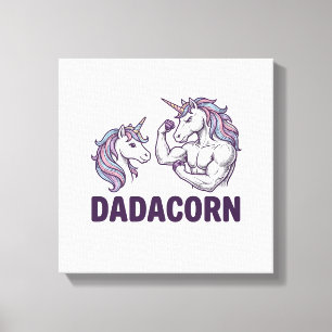 Dadacorn Roligt Enhörning Pappa Vektor T-Shirt Des Canvastryck