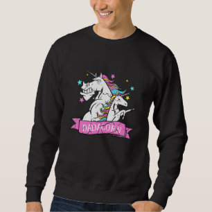 Dadacorn Unicorn Pappa och Baby jul Pappa Sungl Lång Ärmad Tröja