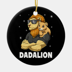 Dadalion Lejonare Pappa och Baby Pappa Fars dag fö Julgransprydnad Keramik