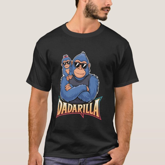 Dadarilla - Pappa och flicka unge gorilla T Shirt (Framsida)