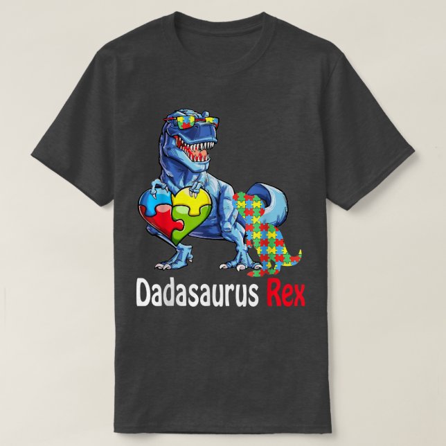 Dadasaurus Daddy Rex Autism Awareness Proud Dad Fa T Shirt (Design framsida)