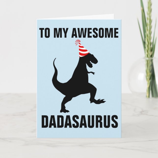 DADASAURUS DINOSAUR BIRTHDAY CARD KORT (Framsida)