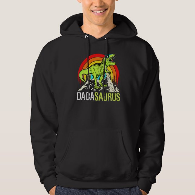 Dadasaurus Dinosaur Dada Saurus Fars dag Famil Hoodie (Framsida)