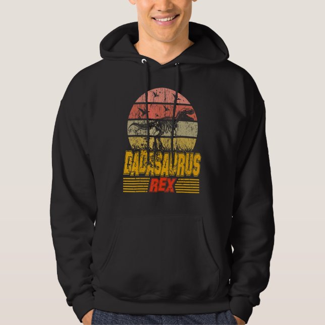 Dadasaurus Dinosaur Rex Far pappa for Grandpa F Hoodie (Framsida)