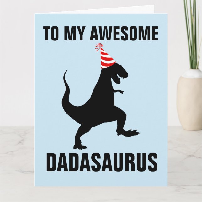 DADASAURUS DINOSAUR STOR (8,5 X 11) FÖDELSEDAGSKOR KORT (Framsida)