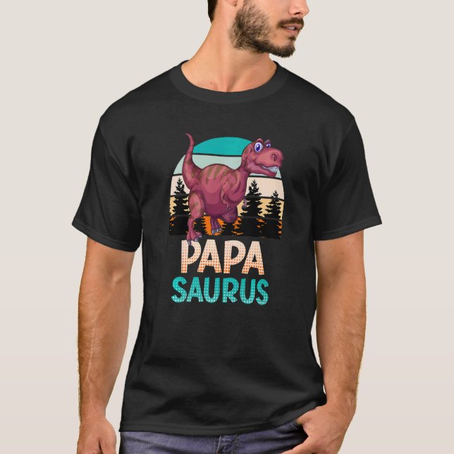 Dadasaurus Papasaurus pappa T Shirt (Framsida)