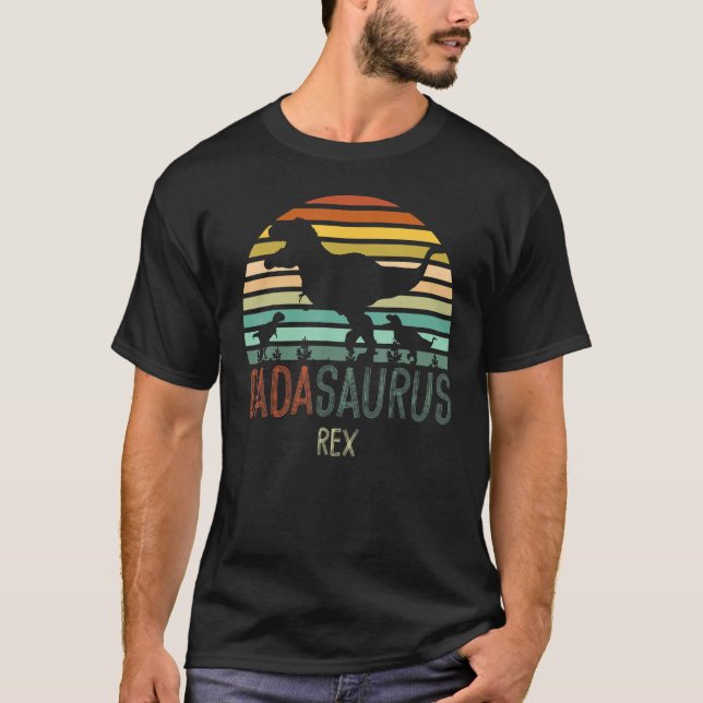 Dadasaurus Pappa Dino Fars Day S Manar Dinosaur Re T Shirt (Framsida)