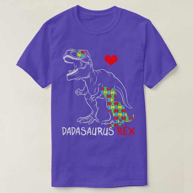 Dadasaurus pappa Rex Autism Awareness Proud Pappa  T Shirt (Design framsida)