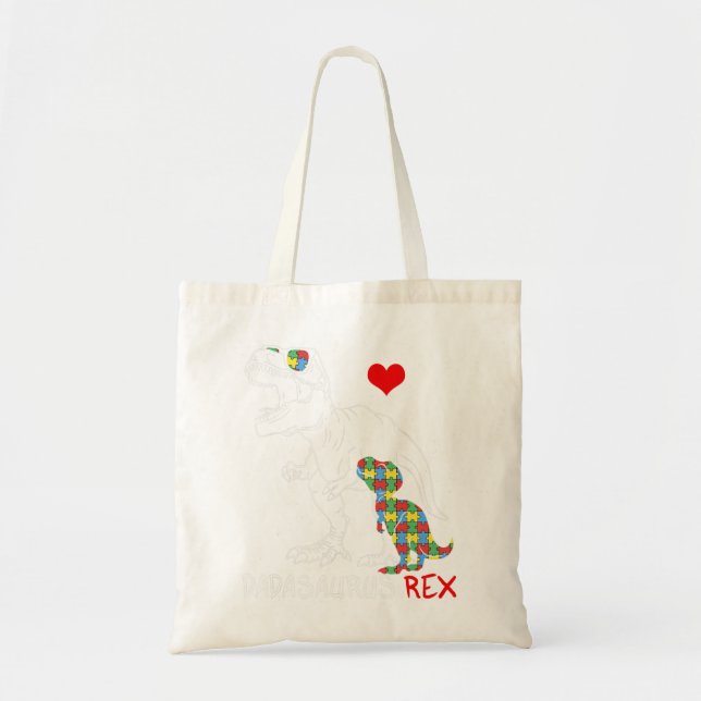 Dadasaurus pappa Rex Autism Awareness Proud Pappa  Tygkasse (Framsidan)