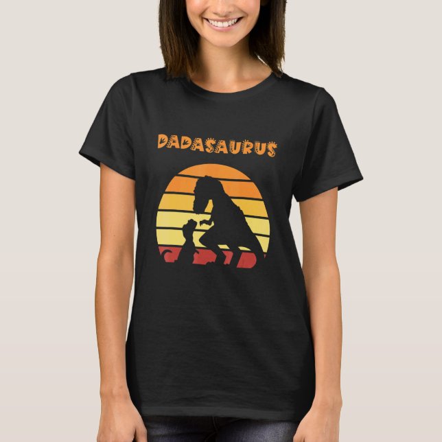 Dadasaurus Pappa Trex Far T-Rex Dinosaur Retro Sol T Shirt (Framsida)