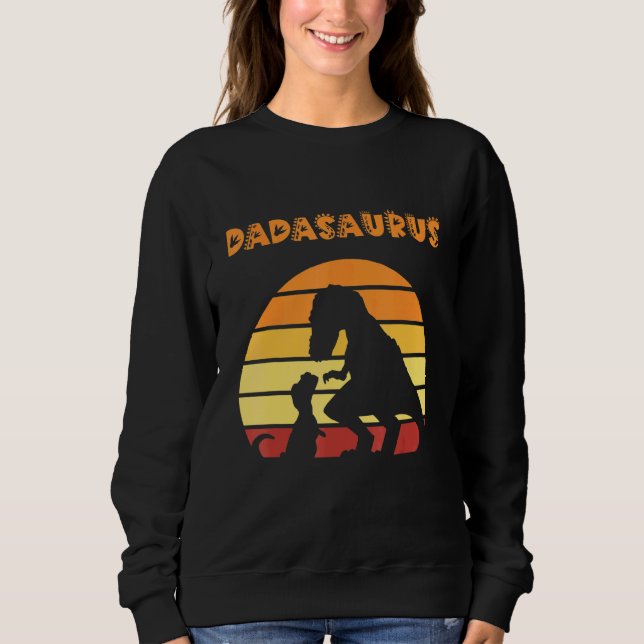 Dadasaurus Pappa Trex Far T-Rex Dinosaur Retro Sol T Shirt (Framsida)