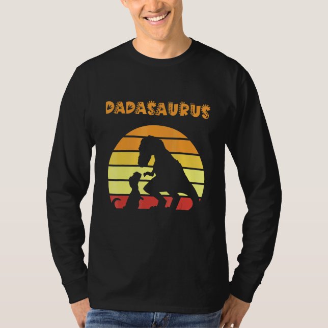 Dadasaurus Pappa Trex Far T Rex Dinosaur Retro Su T Shirt (Framsida)
