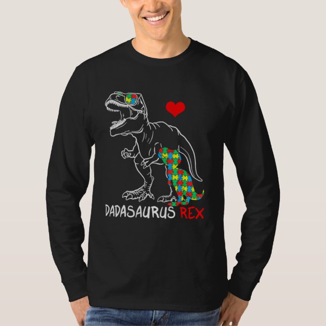 Dadasaurus Rex Autism Awareness Jigsaw Puzzle Prou T Shirt (Framsida)