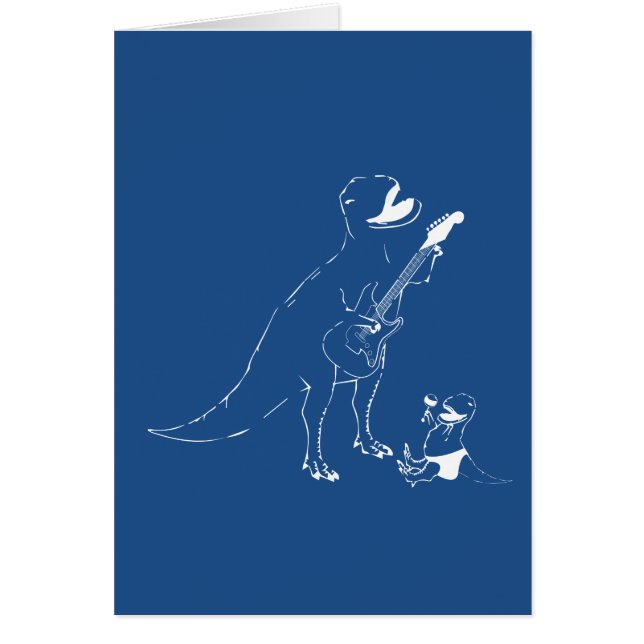 Dadasaurus Rox! Pappa- och babydinosauren vaggar Hälsningskort (Framsidan)