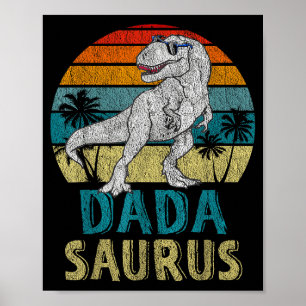 Dadasaurus T Rex Dinosaur Dada Saurus Familj Match Poster