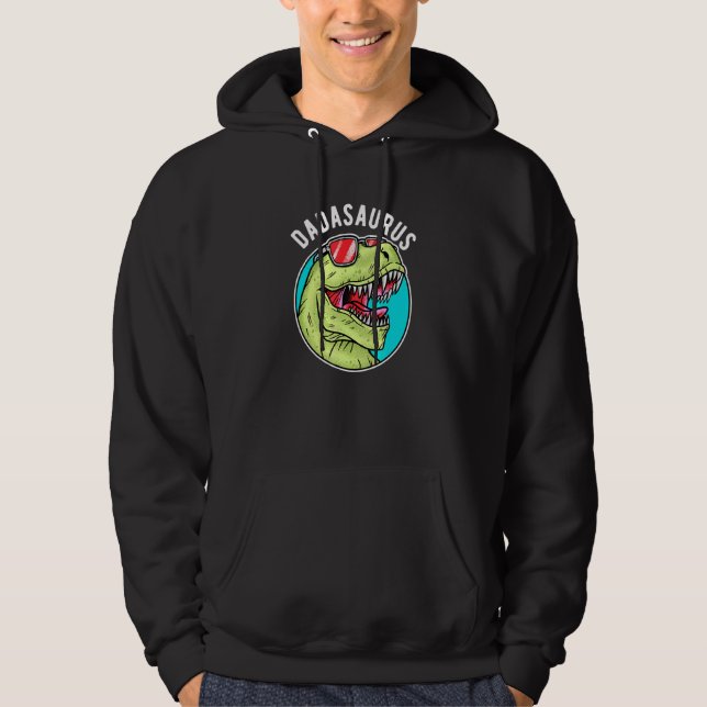 Dadasaurus T Rex Dinosaur Dada Saurus Hoodie (Framsida)