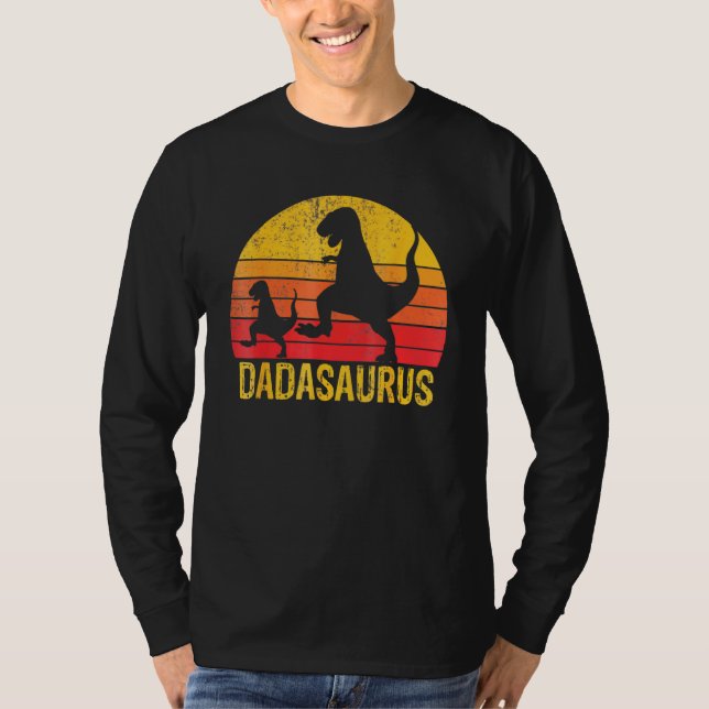 Dadasaurus t Rex och Babysaurus Dinosaur Far d Shirt (Framsida)