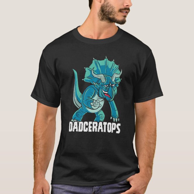 Dadceratops Triceratops Dinosaur Prehistoric Dino  T Shirt (Framsida)