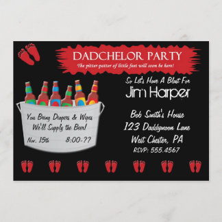 Dadchelor Diaper Keg Party-inbjudningar Inbjudningar