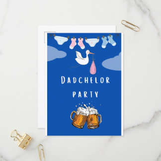 Dadchelor, öl party inbjudan vykort
