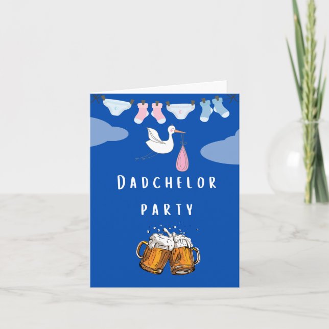 Dadchelor, öl party inbjudet inbjudan (Framsida)