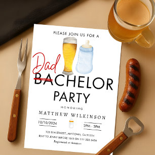 Dadchelor Pappa för att vara Manar Man Baby Shower Inbjudningar