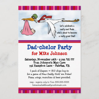 Dadchelor Party - Cute Pappa Shower-inbjudningar Inbjudningar