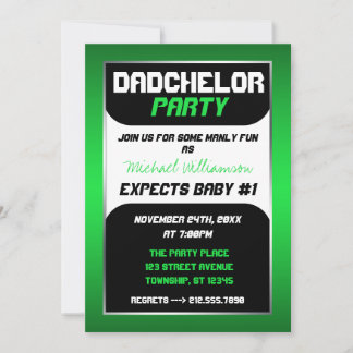 Dadchelor Party - inbjudningar till Grönt och svar