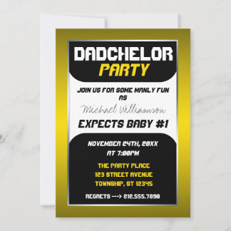 Dadchelor Party - inbjudningar till Gult och svart