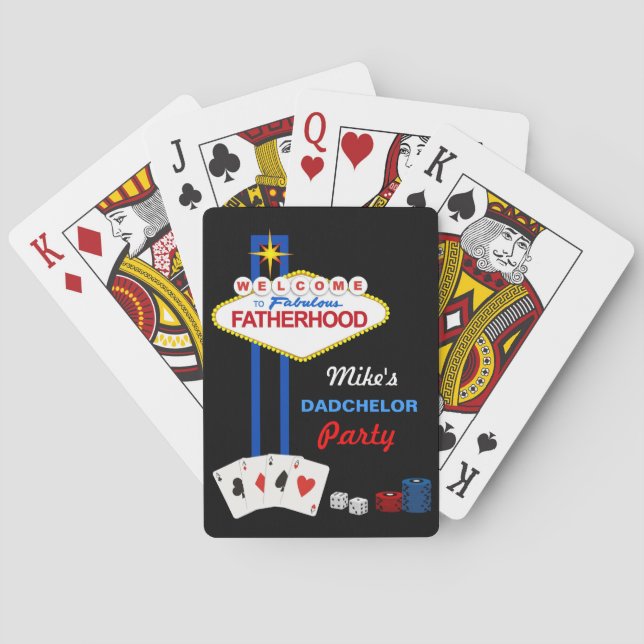 Dadchelor Party Personlig-uppspelningskort Spelkort (Baksidan)