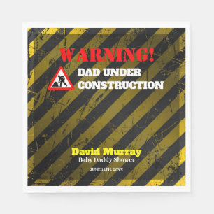 Dadchelor Party Varning PAPPA under uppförande Pappersservett