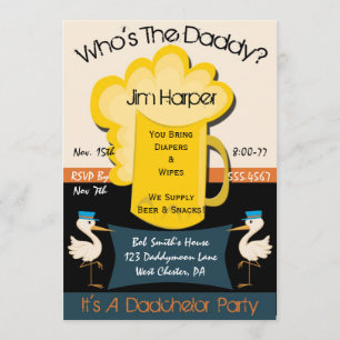 Dadchelor partyinbjudningar inbjudningar
