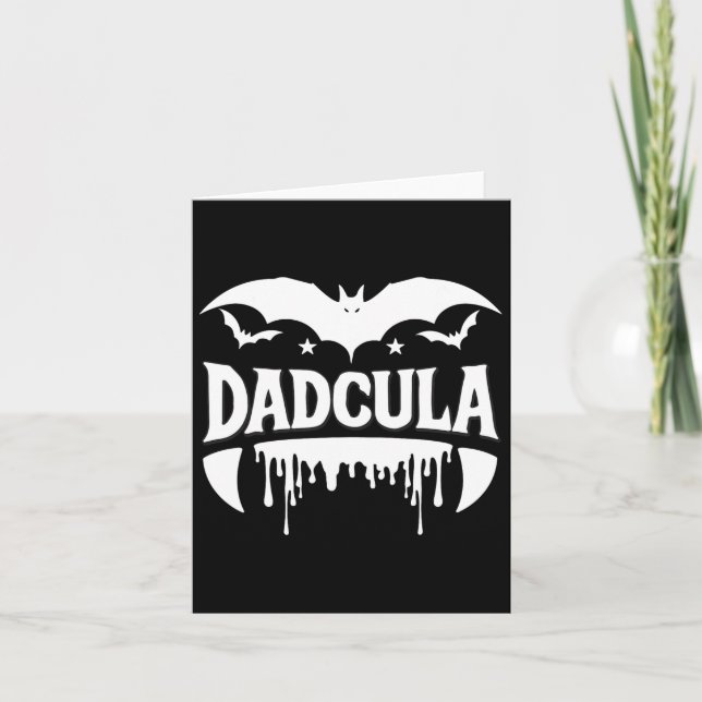 Dadcula Halloween Fladdermus Vampire Fangs Flowing Kort (Framsida)