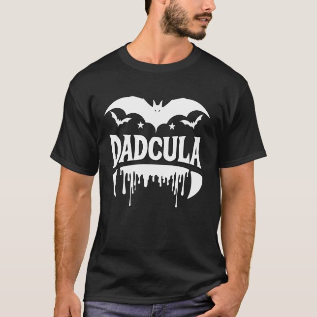 Dadcula Halloween Fladdermus Vampire Tänder Flytan T Shirt (Framsida)