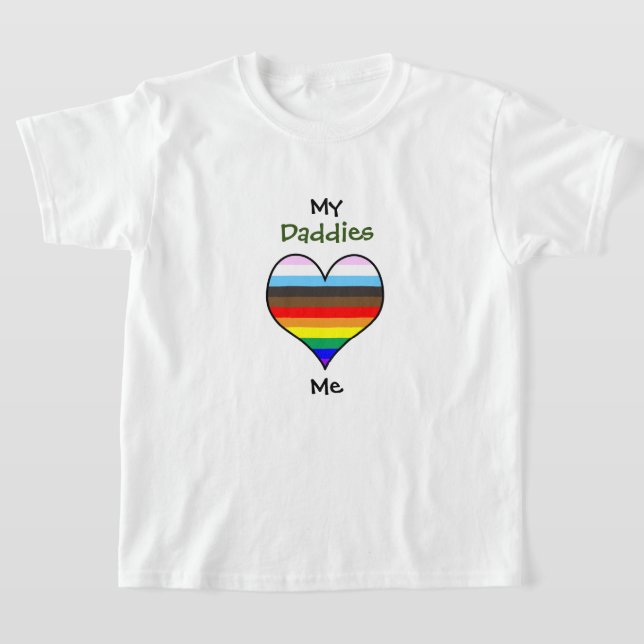 Daddies Rainbow Heart T Shirt (Laydown)