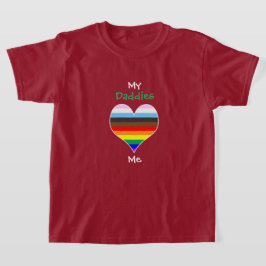 Daddies Rainbow Heart T-Shirt (för mörk färg)