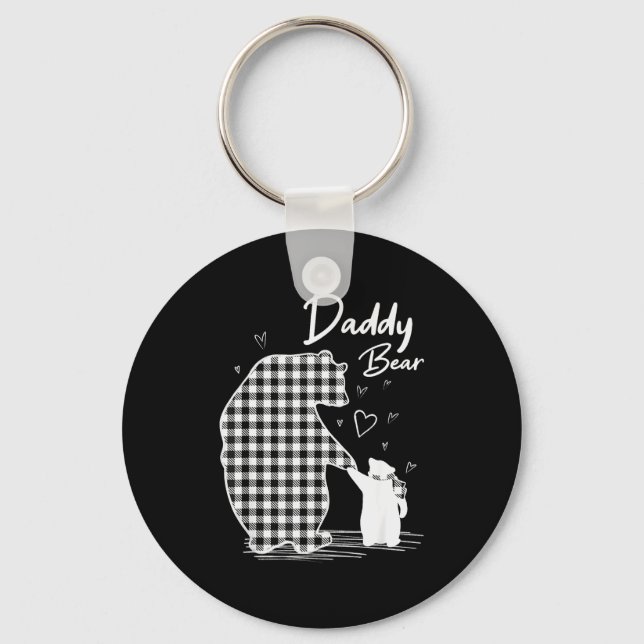 Daddy Bear Christmas Pajama G Buffalo Plaid  Nyckelring (Framsida)