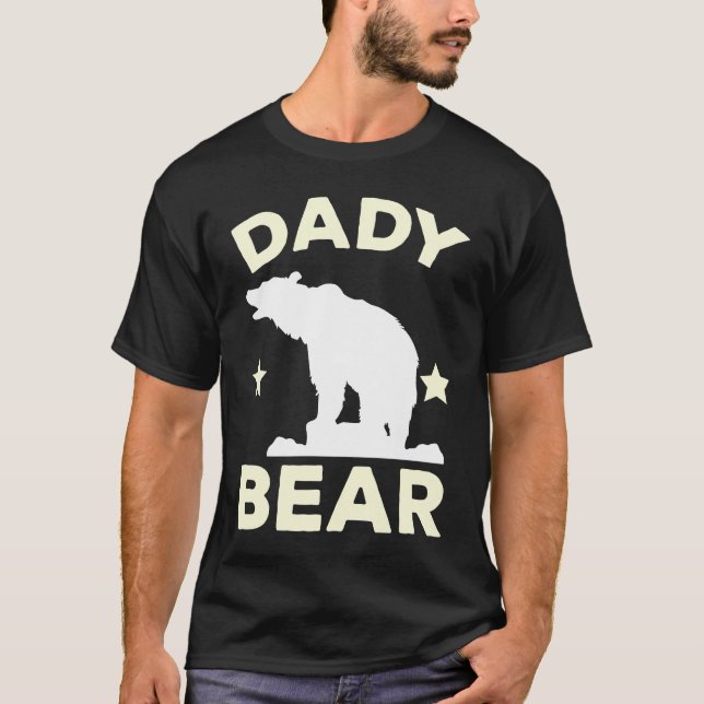 Daddy Bear Cubs Family Father Kids Twins Animal Fo T Shirt (Framsida)